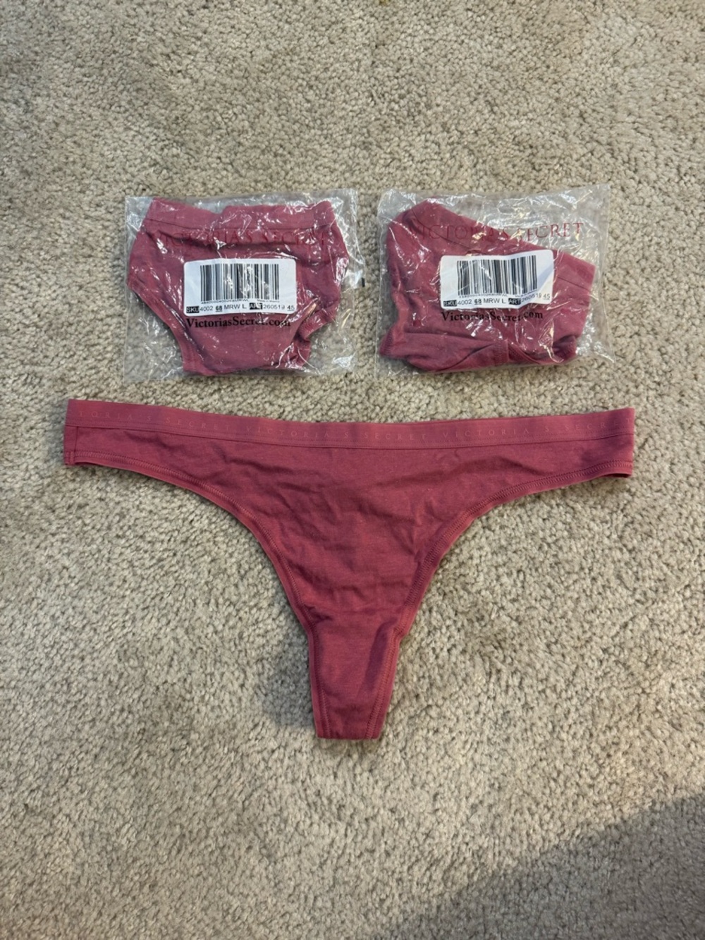 Victoria's Secret Mauve Pink Thong - 3 pack
